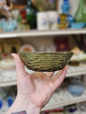 Vintage 70s SET OF 3 Anchor Hocking Glass Avocado Green Soreno Cereal Salad Bowl